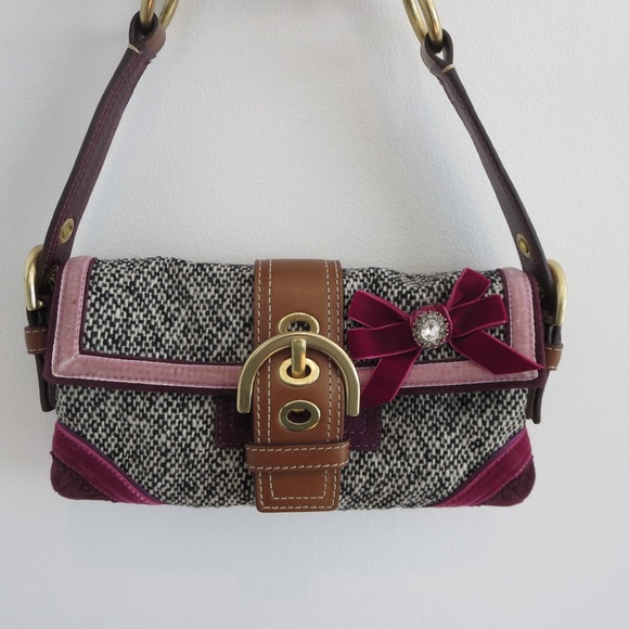 Rare Coach Tweed Soho Baguette - Picture 3 of 10